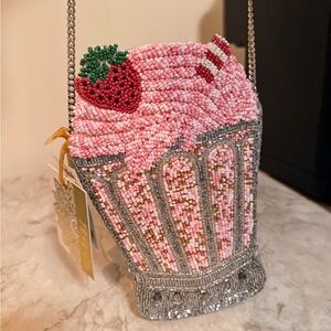 Beaded strawberry shake bag